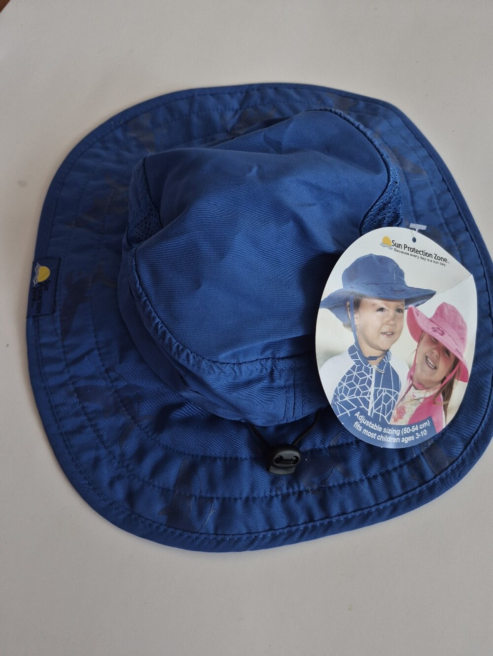 Quality Kids Blue Sun Hat Safari Sun Protection Zone Adhustable Size 3-10 NWT